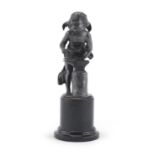 ALLEGORIC FIGURE IN SILVERED PEWTER LATE 19th CENTURY