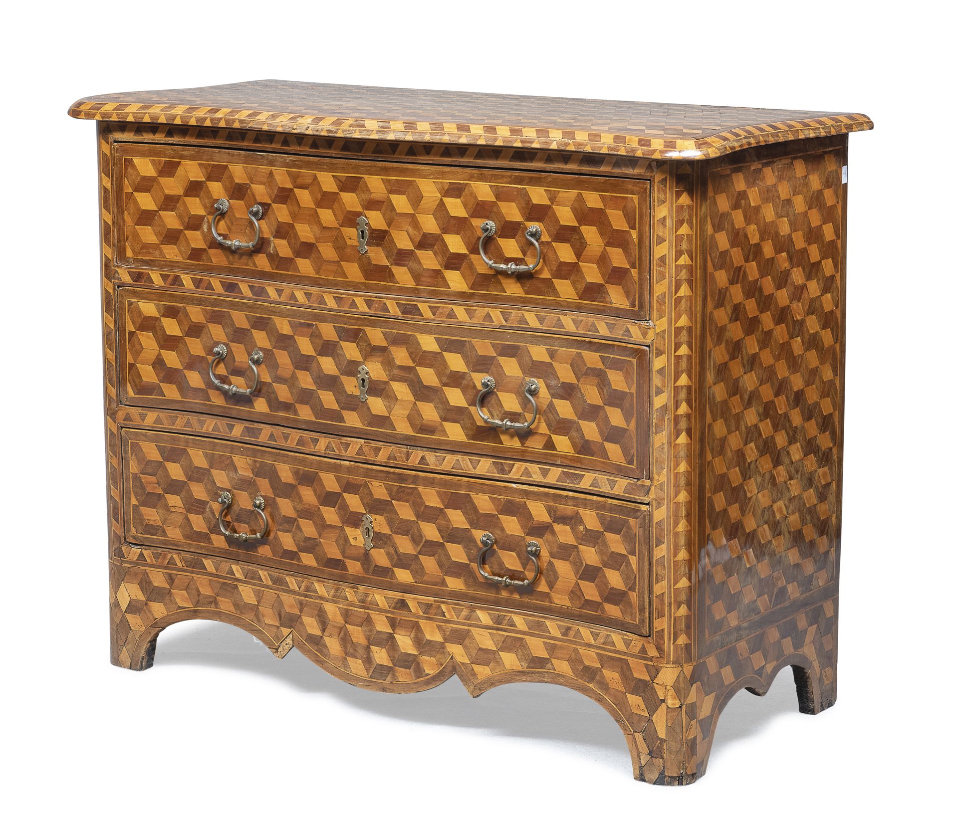BEAUTIFUL COMMODE IN MARQUETERIES PIEDMONT 18TH CENTURY