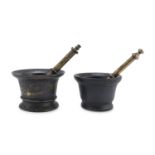 TWO BRONZE MORTARS 17th CENTURY