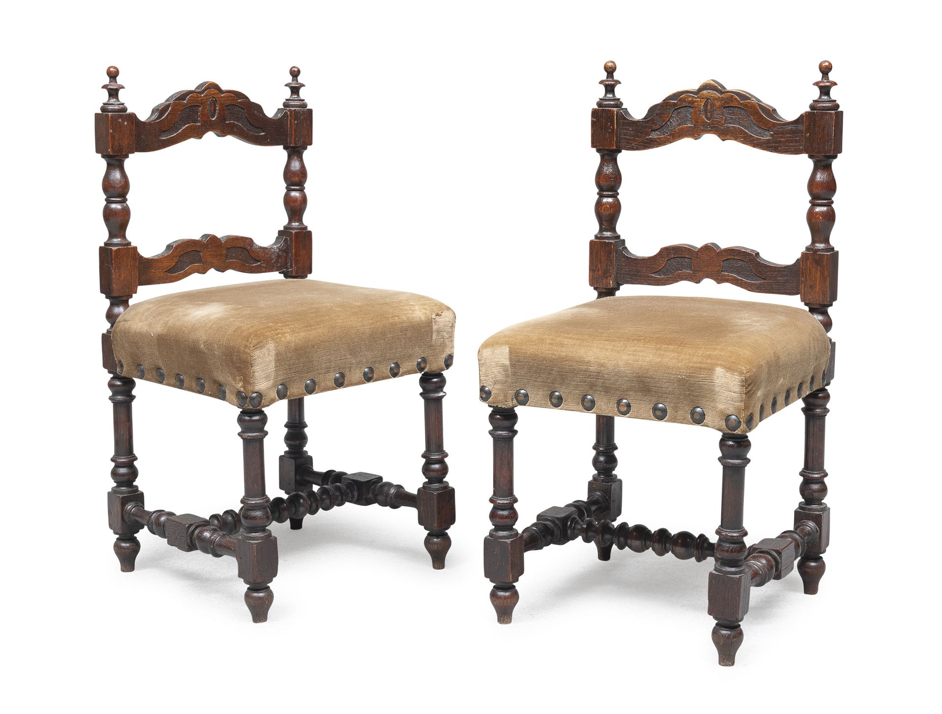 PAIR OF SMALL CHAIRS IN CHESTNUT 19th CENTURY