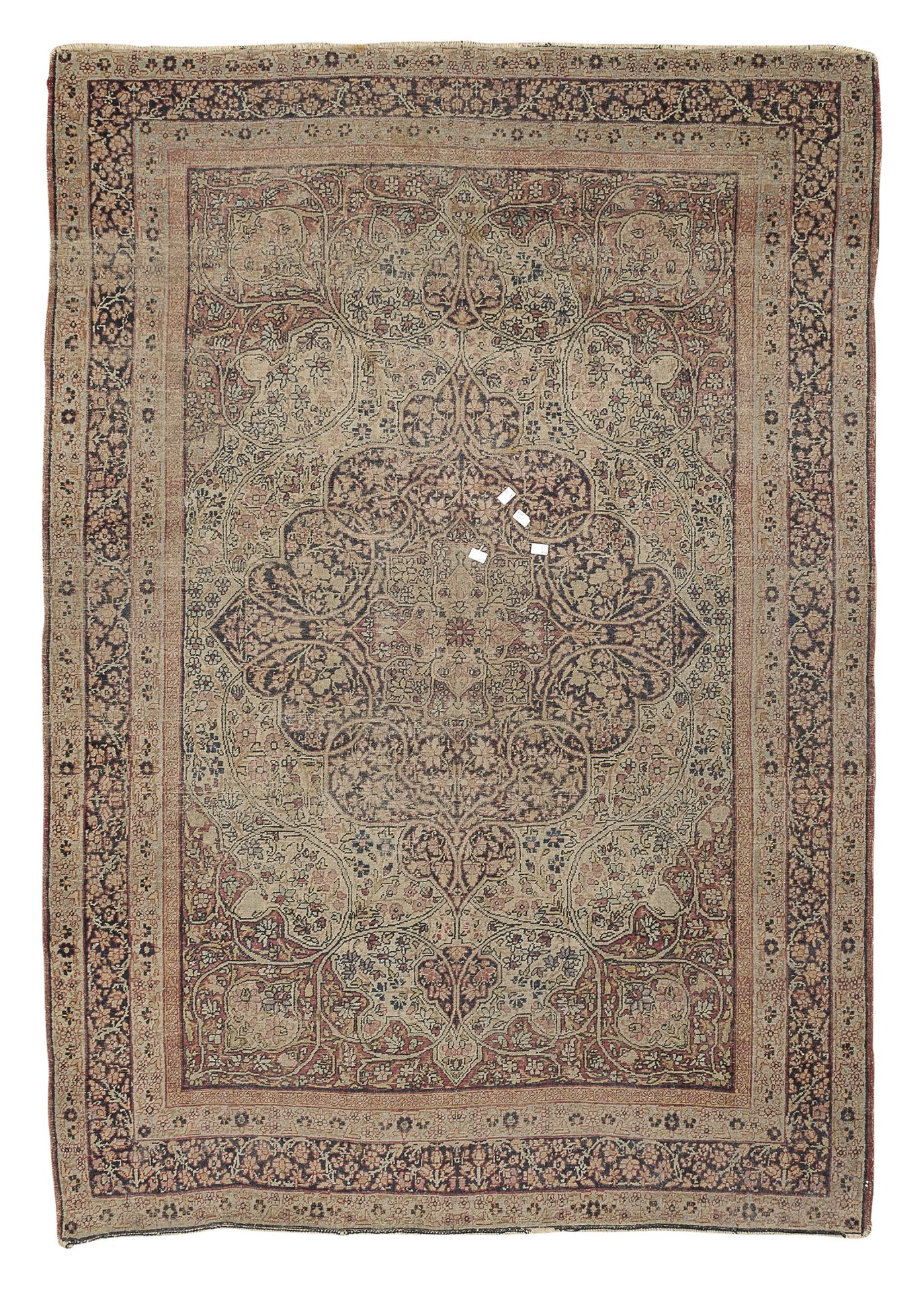 KIRMAN LAVER RUG LATE 19th CENTURY