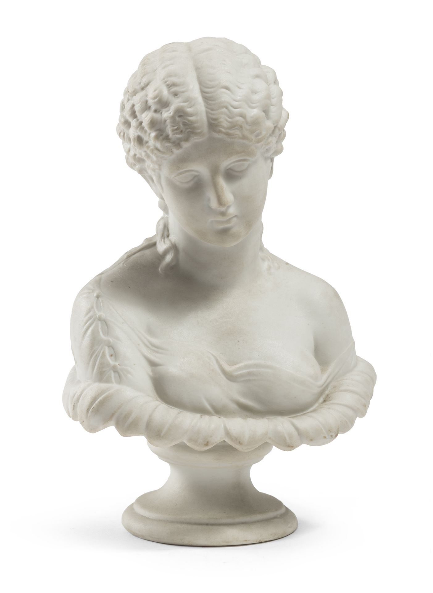 SMALL BUST OF A WOMAN IN BISCUIT EARLY 20TH CENTURY