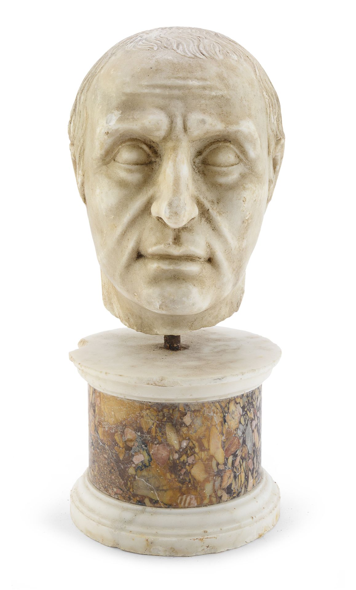 HEAD OF CAESAR IN WHITE MARBLE 18th CENTURY