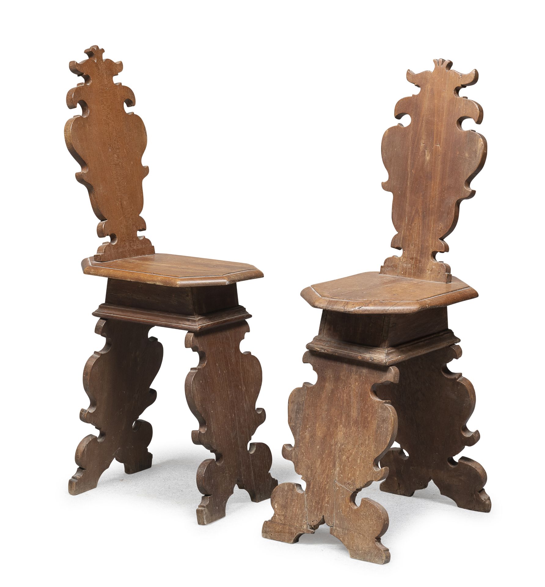 PAIR OF WALNUT CHAIRS 17th CENTURY