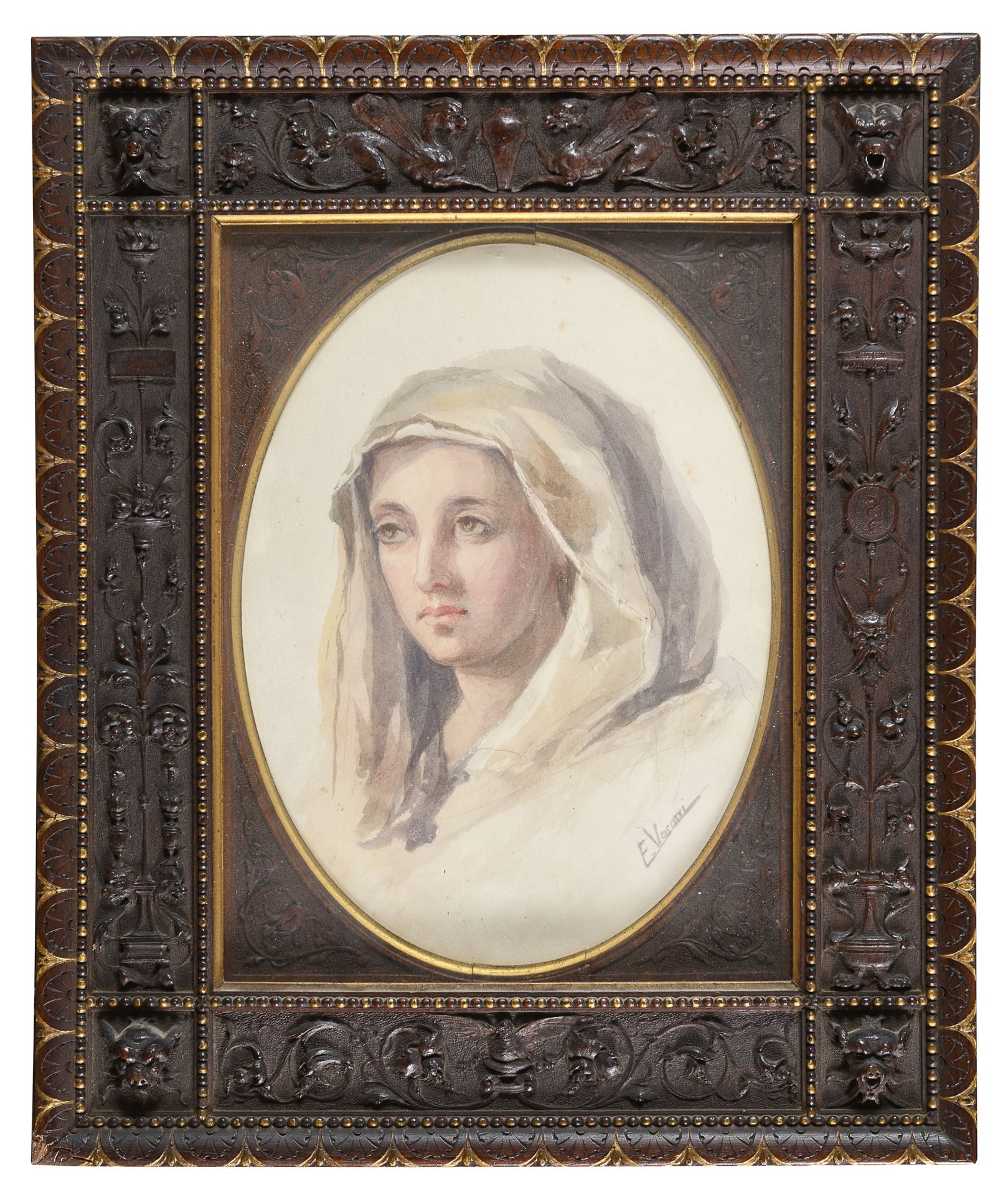 CARVED WALNUT FRAME BY LUIGI FROLLINI 19TH CENTURY