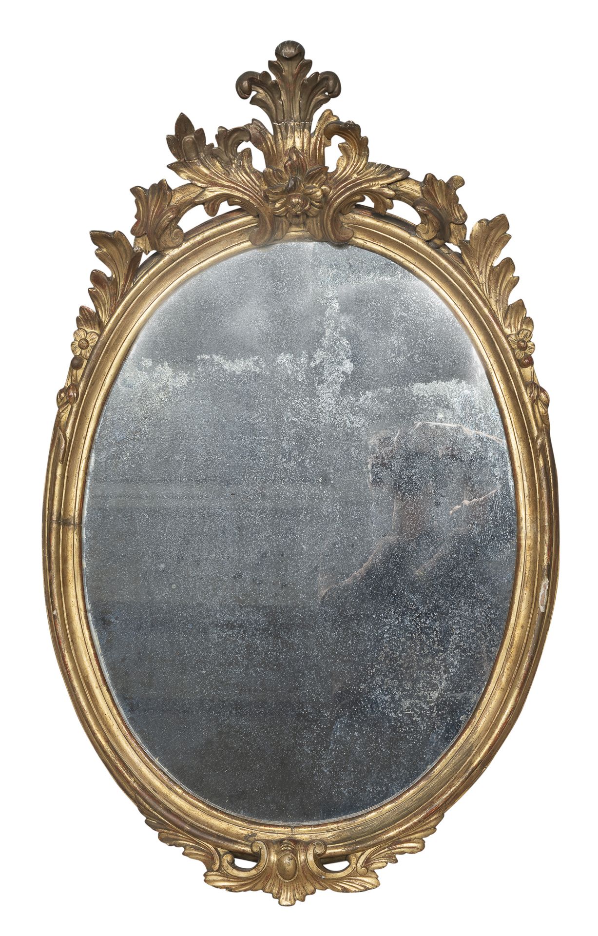 BEAUTIFUL OVAL MIRROR IN GILTWOOD 18th CENTURY