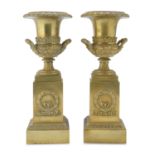 PAIR OF MEDICAL VASES IN GILDED BRONZE EARLY 19th CENTURY
