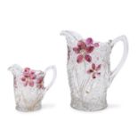 CUT GLASS JUG AND SMALL JUG EARLY 20TH CENTURY