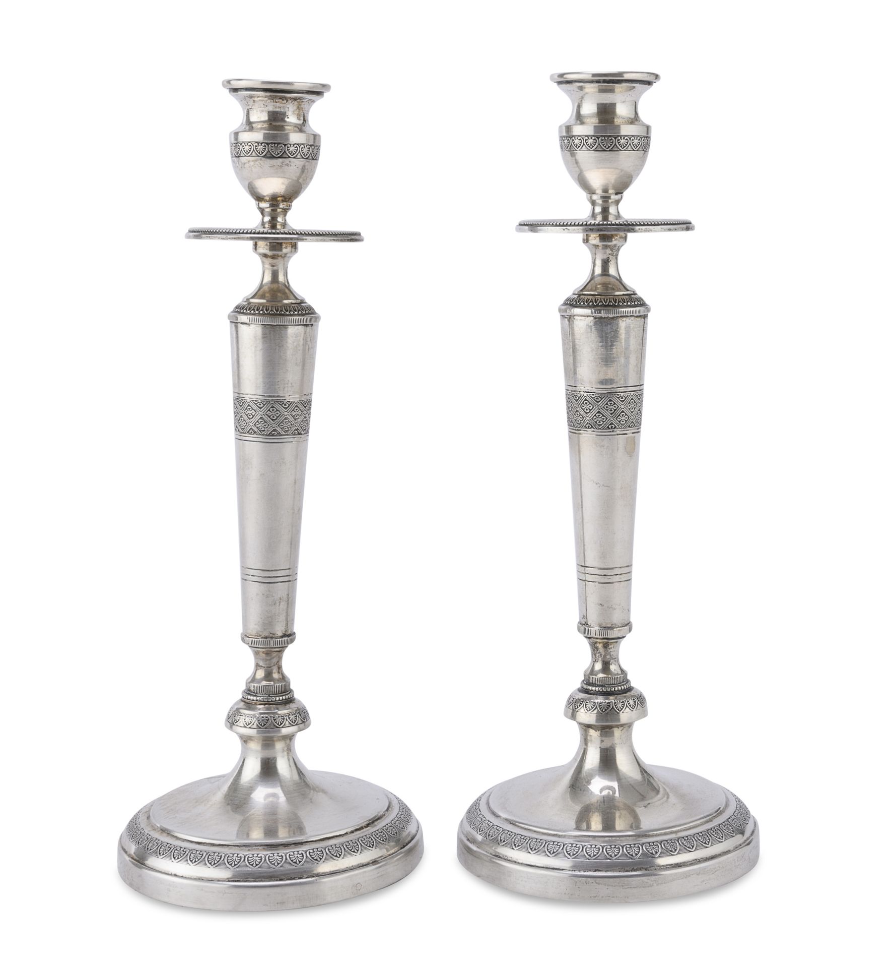 PAIR OF SILVER CANDLESTICKS ITALY 1930 ca.