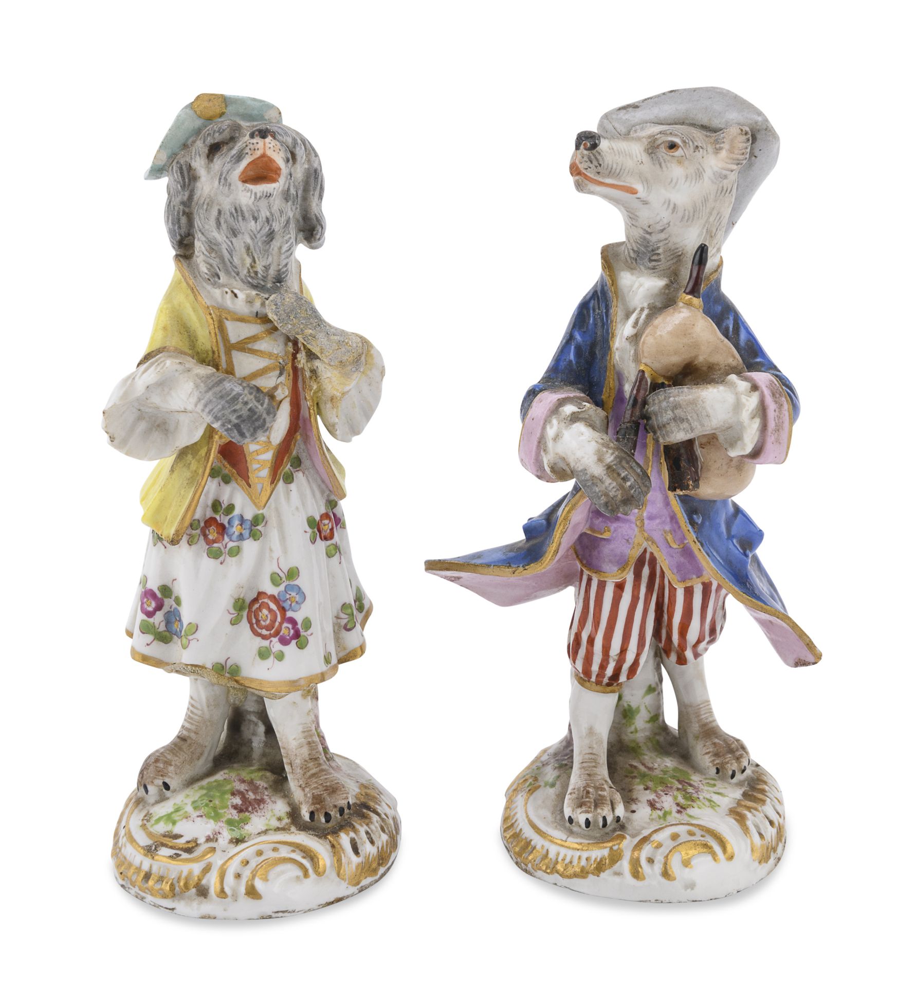 PAIR OF PORCELAIN FIGURES MEISSEN MARCOLINI 18th CENTURY