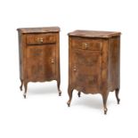 PAIR OF NIGHT TABLES IN WALNUT AND WALNUT BRIAR LATE 18th CENTURY