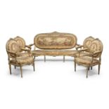 NICE LIVING ROOM SET WITH TAPESTRY FRANCE 19th CENTURY