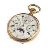 PERPETUAL CALENDAR POCKET WATCH ANONYMOUS SWITZERLAND 1900 ca.