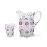 CUT GLASS JUG AND CUP EARLY 20TH CENTURY