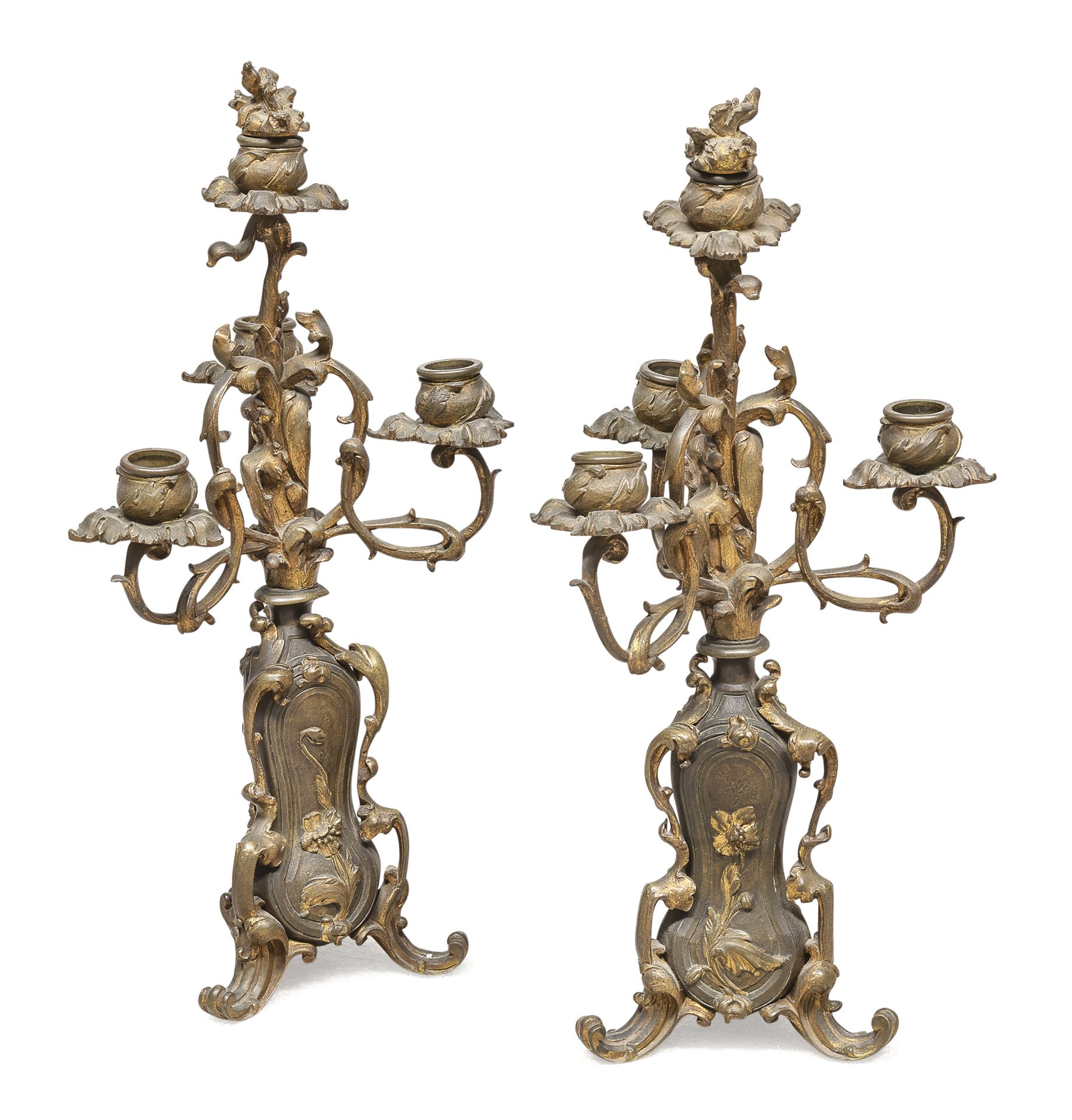 PAIR OF BRONZE CANDLESTICKS 19th CENTURY