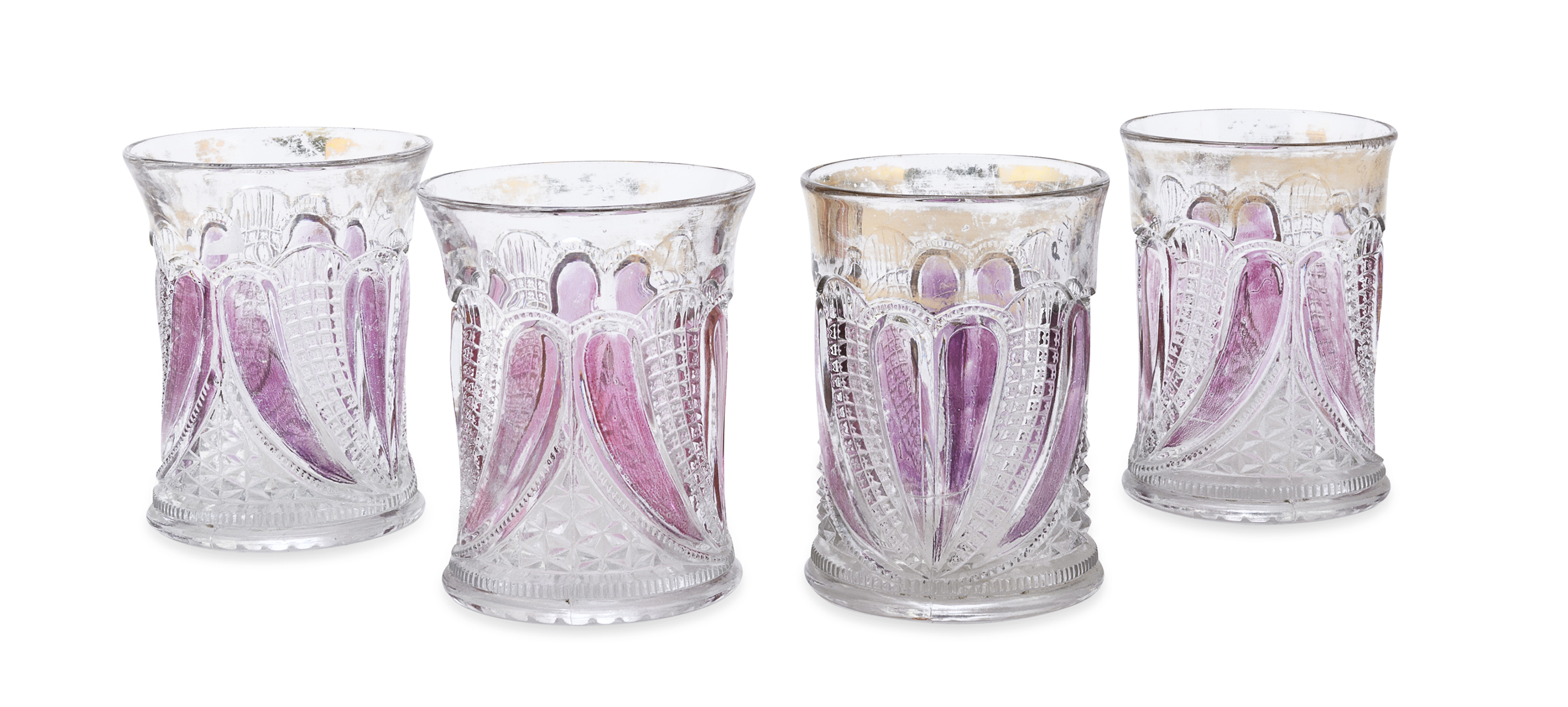FOUR CUT GLASS CUPS EARLY 20TH CENTURY