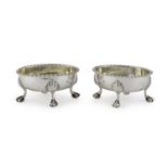 PAIR OF SILVER SALT CELLARS LONDON 1766