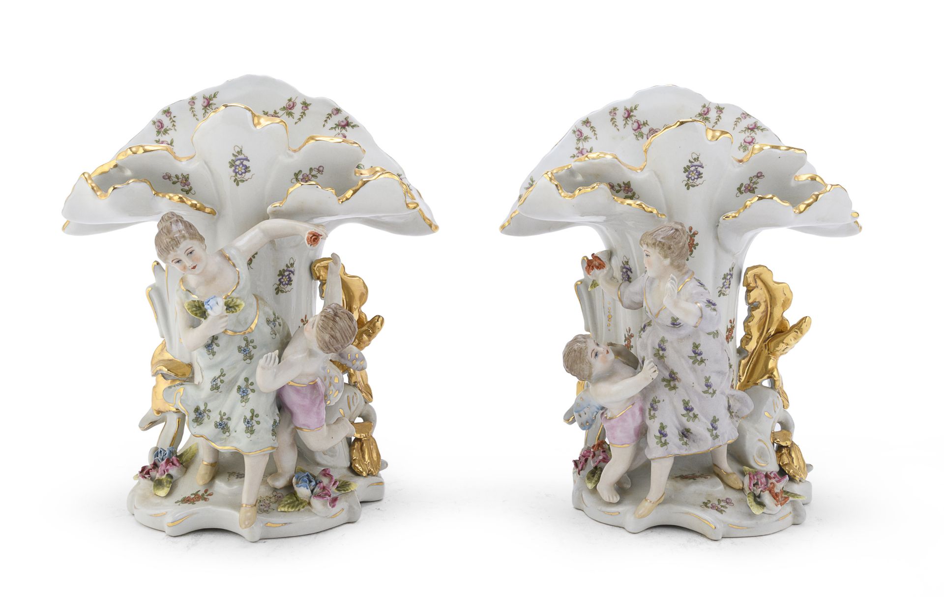 PAIR OF PORCELAIN VASES PROBABLY GERMANY EARLY 20TH CENTURY