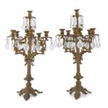 PAIR OF GILDED METAL CANDLESTICKS 19th CENTURY