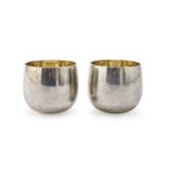 PAIR OF SILVER BEAKERS BULGARI 1979