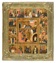 RUSSIAN TEMPERA ICON LATE 18TH EARLY 19TH CENTURY