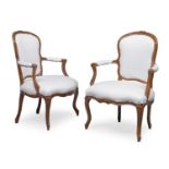 PAIR OF ARMCHAIRS PRINTED CAVISSE FRANCE 18TH CENTURY