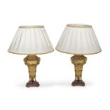 PAIR OF GILDED BRONZE LAMPS NAPOLEON III PERIOD