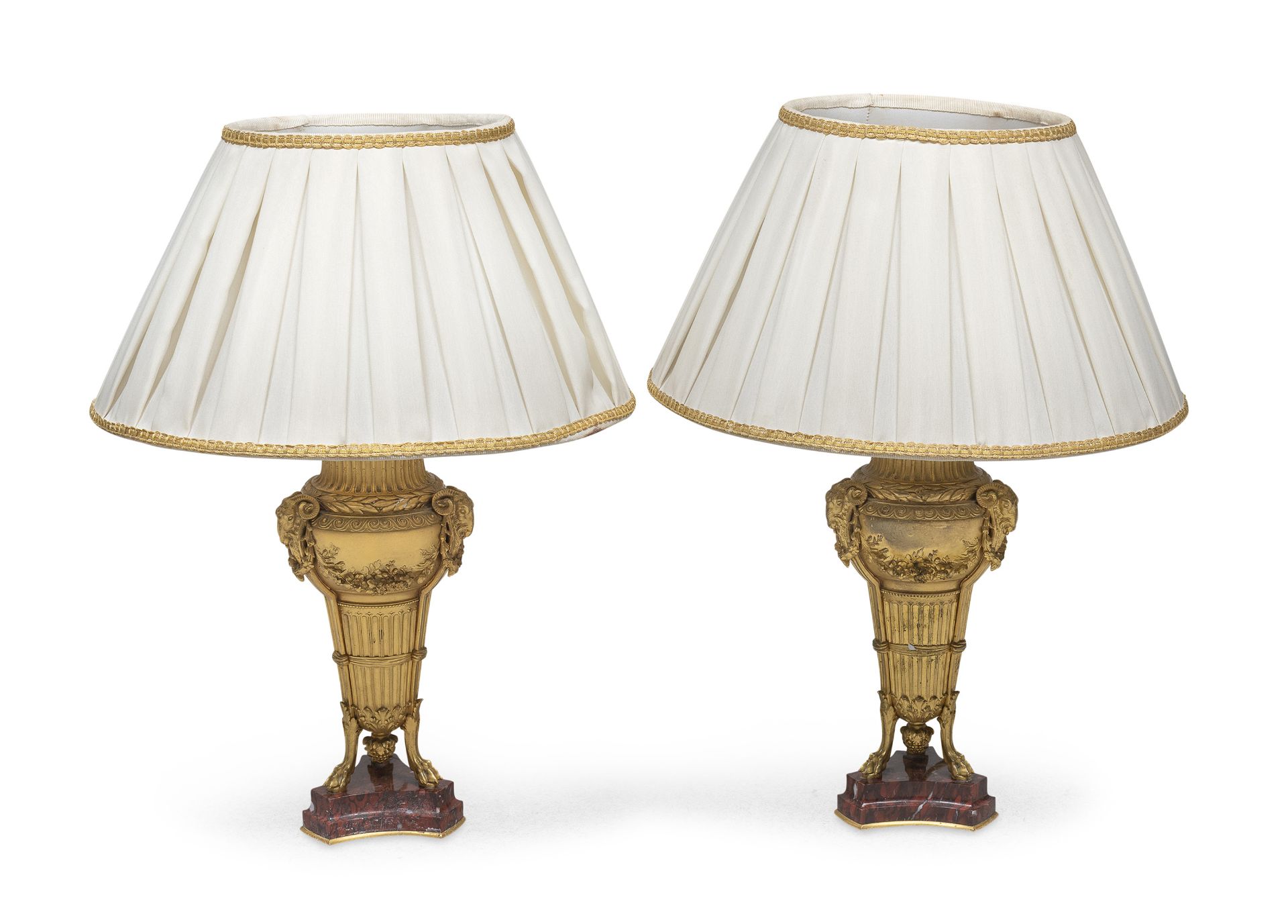 PAIR OF GILDED BRONZE LAMPS NAPOLEON III PERIOD