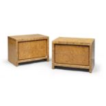 PAIR OF BEDSIDE TABLES IN ASH BRIAR GAGGIOLI ROME 1970s