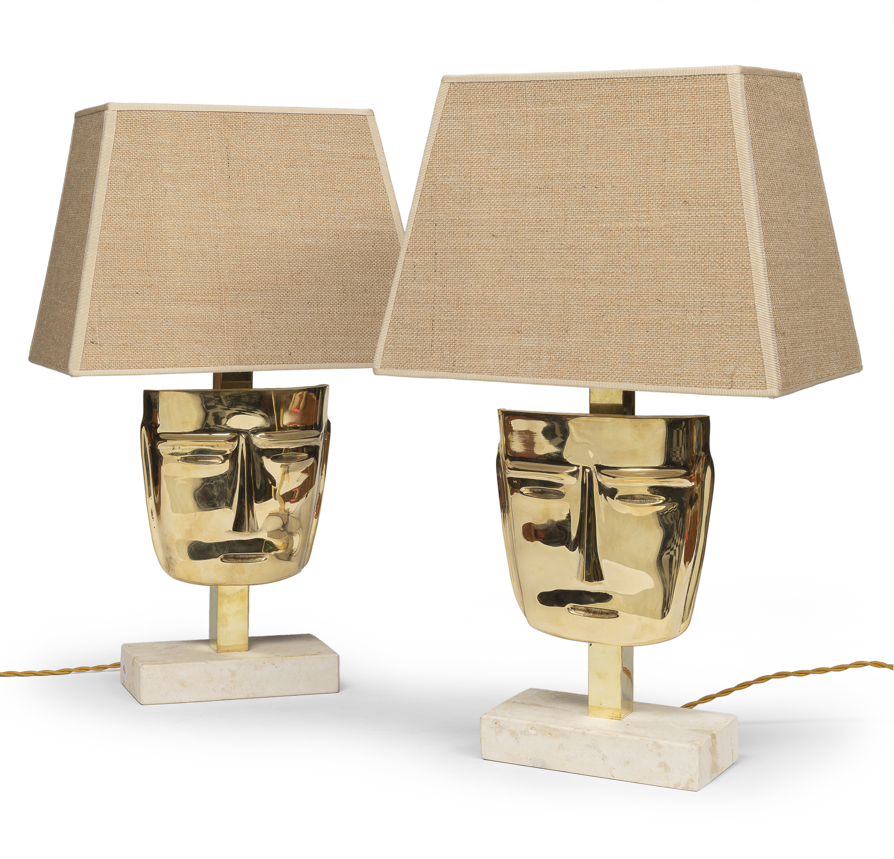 PAIR OF BRASS LAMPS 1980s