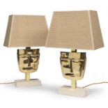 PAIR OF BRASS LAMPS 1980s