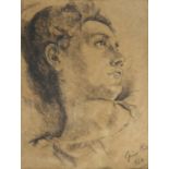 CHARCOAL DRAWING HEAD BY GINO POZZI 1936