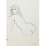 INK NUDE OF A WOMAN BY RENATO GUTTUSO