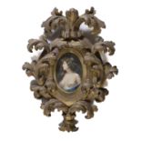 OIL PAINTING WITH BAROQUE FRAME 19TH CENTURY