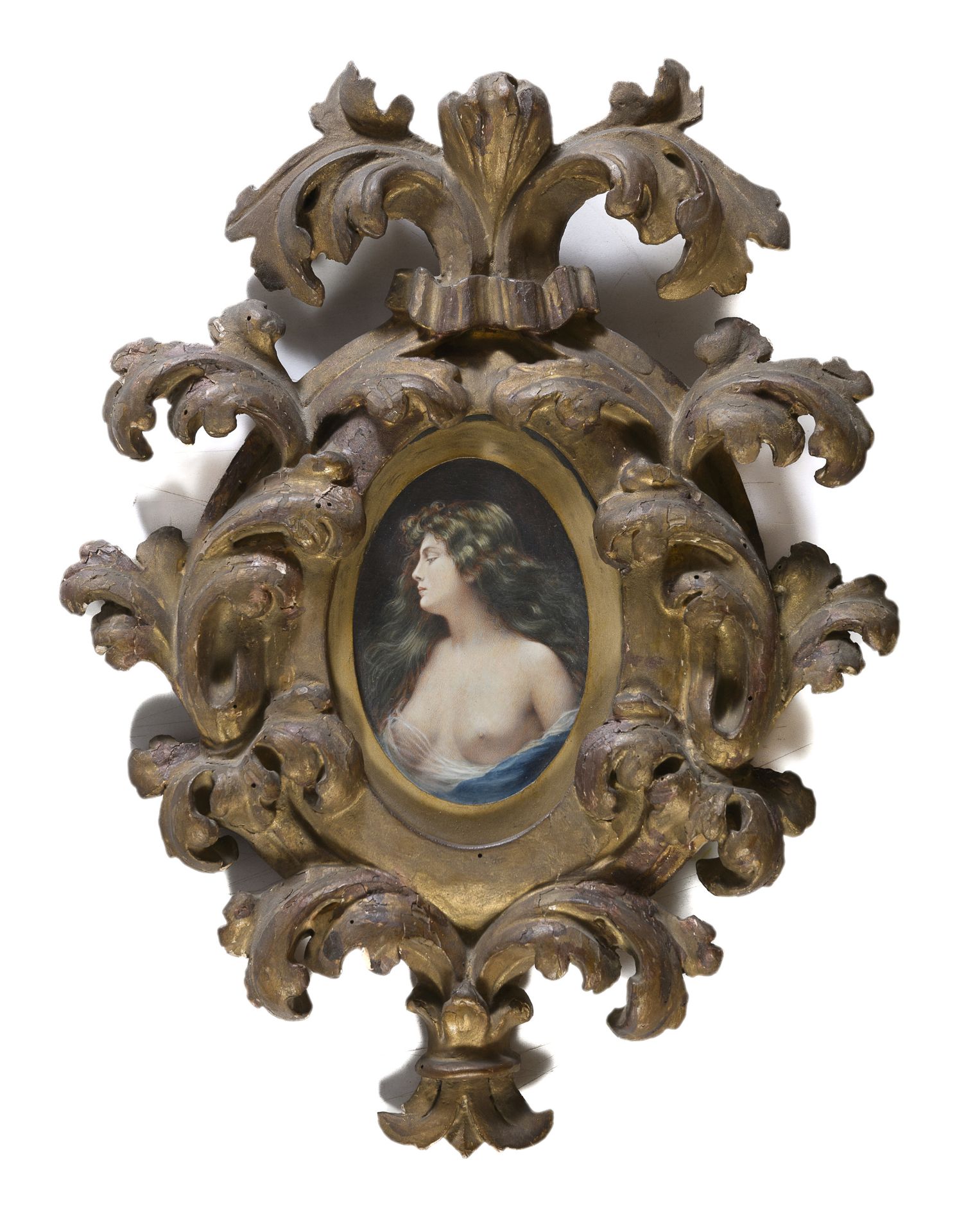 OIL PAINTING WITH BAROQUE FRAME 19TH CENTURY