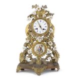 NICE CLOCK WITH PORCELAINS MELÈ Á PARIS 19TH CENTURY