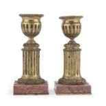 PAIR OF BRONZE CANDLE STICKS END OF THE LOUIS XVI PERIOD