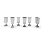 SIX SILVER BEAKERS MILAN 1980 ca.