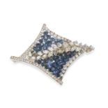 SILVER-PLATED BROOCH WITH ZIRCONIA