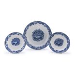 THREE CERAMIC PLATES DELFT LATE 18th CENTURY