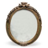 OVAL MIRROR IN GILTWOOD 18th CENTURY