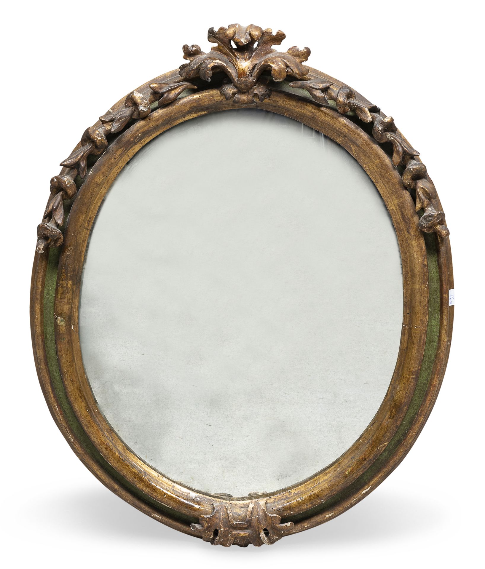 OVAL MIRROR IN GILTWOOD 18th CENTURY