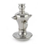 SILVER OIL LAMP CROTONE LATE 20TH CENTURY