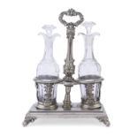 SILVER-PLATED OIL CRUET FRANCE 1850 ca.