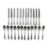 SILVER CUTLERY SET BOLOGNA CLEMENTI LATE 20TH CENTURY