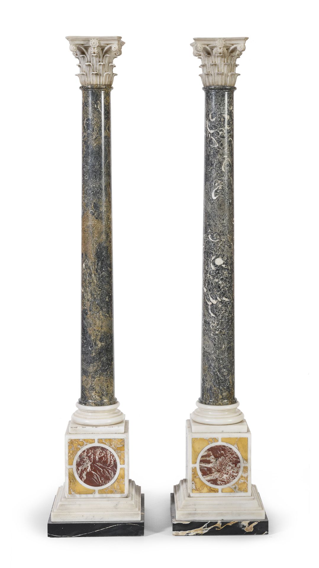 PAIR OF MODELS OF MARBLE COLUMNS 19TH CENTURY