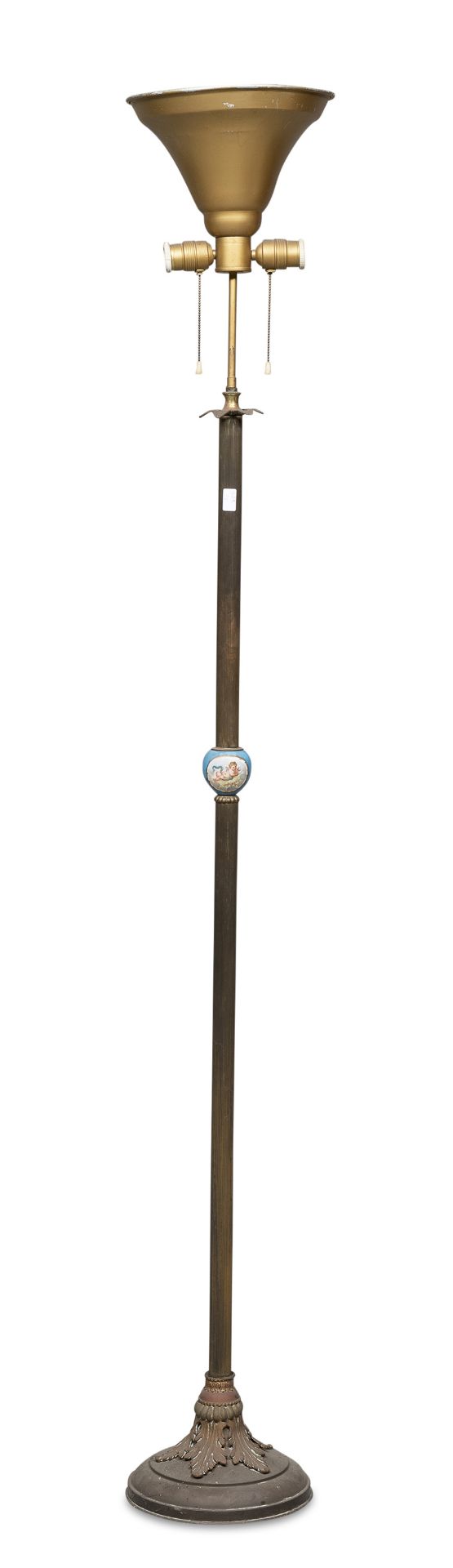 FLOOR LAMP IN METAL WITH PORCELAIN LATE 19TH CENTURY