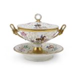 PRCELAIN TUREEN AND PLATE 19TH CENTURY