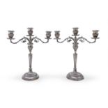 PAIR OF SILVER CANDLESTICKS ITALY 1950 ca.