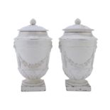 PAIR OF EARTHENWARE POTICHES 19TH CENTURY